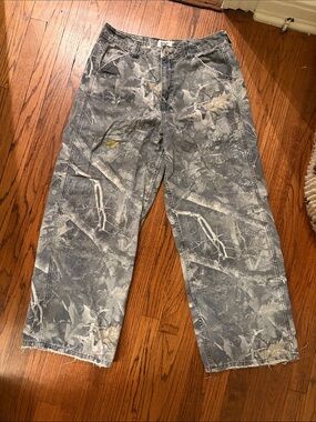 BDG Wide Leg Pants in Camouflage Print
